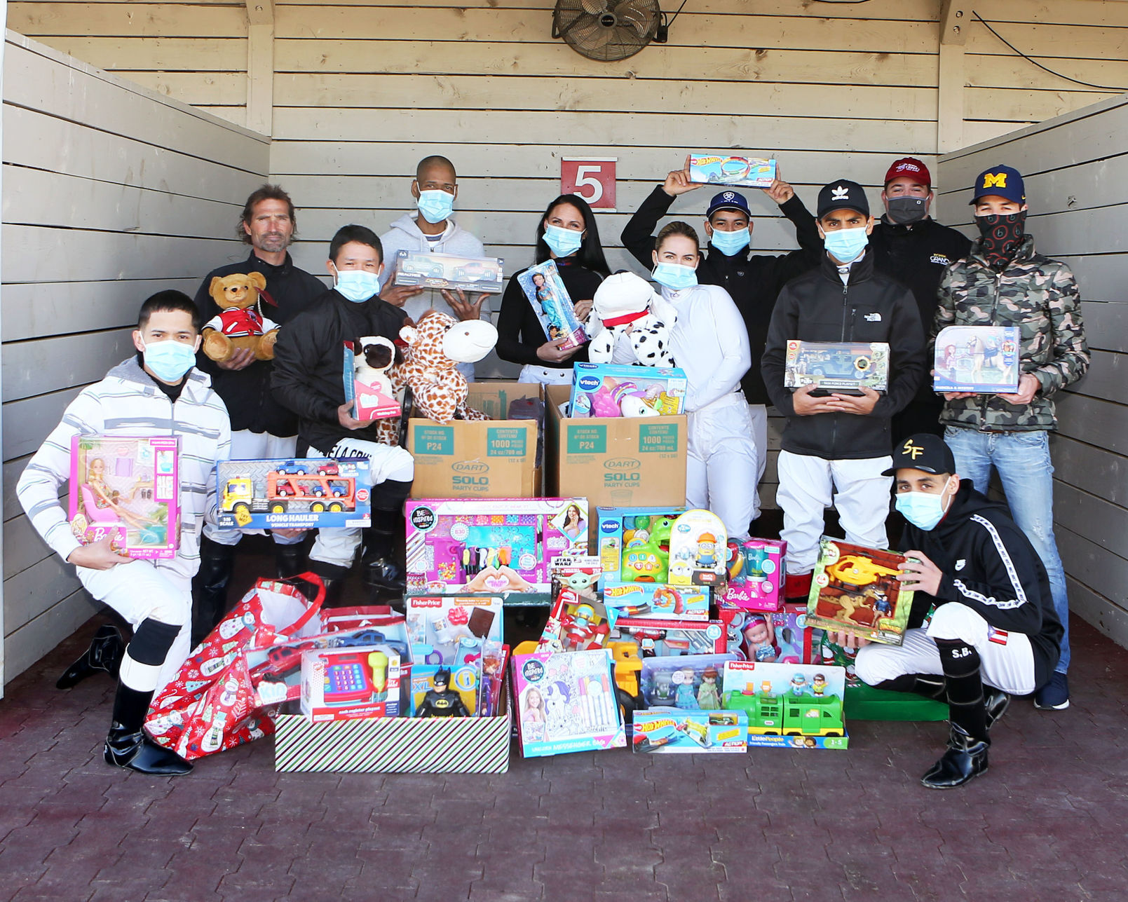 Jockeys donate record number of toys